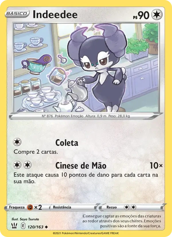 Indeedee — Estilos de Batalha 120 Portuguese Pokémon card