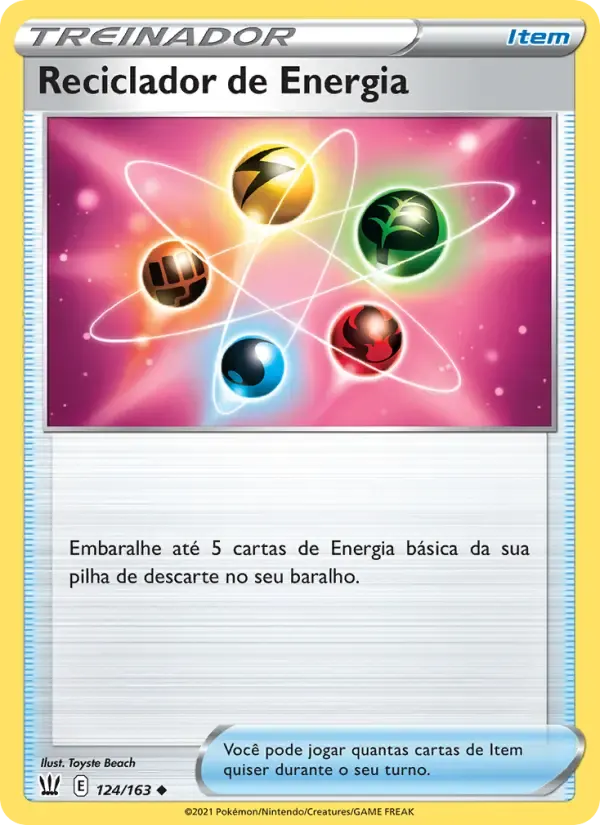 Reciclador de Energia — Estilos de Batalha 124 Portuguese Pokémon card