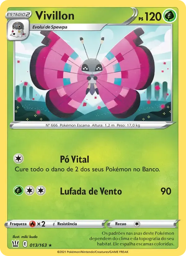 Vivillon — Estilos de Batalha 13 Portuguese Pokémon card