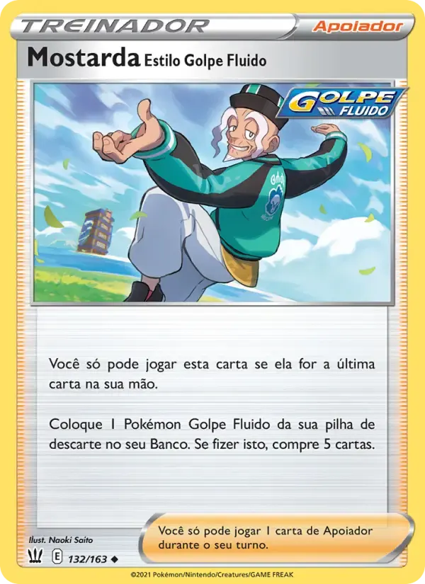 Mostarda Estilo Golpe Fluido — Estilos de Batalha 132 Portuguese Pokémon card