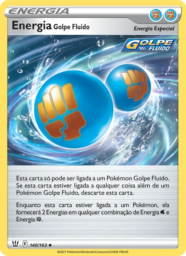 Energia Golpe Fluido — Estilos de Batalha 140 Portuguese Pokémon card