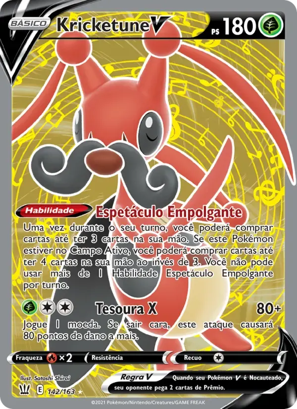 Kricketune V — Estilos de Batalha 142 Portuguese Pokémon card
