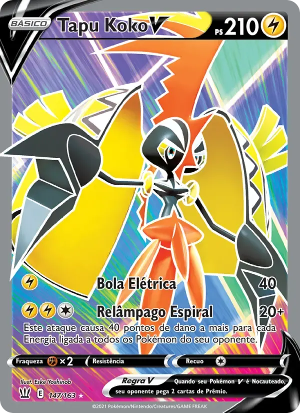 Tapu Koko V — Estilos de Batalha 147 Portuguese Pokémon card