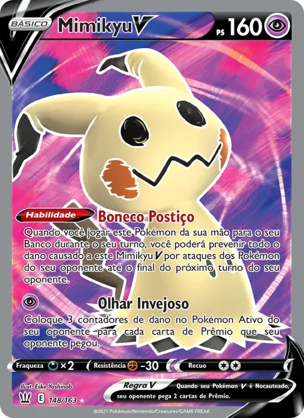 Mimikyu V — Estilos de Batalha 148 Portuguese Pokémon card
