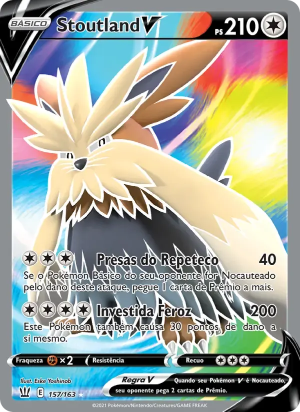 Stoutland V — Estilos de Batalha 157 Portuguese Pokémon card