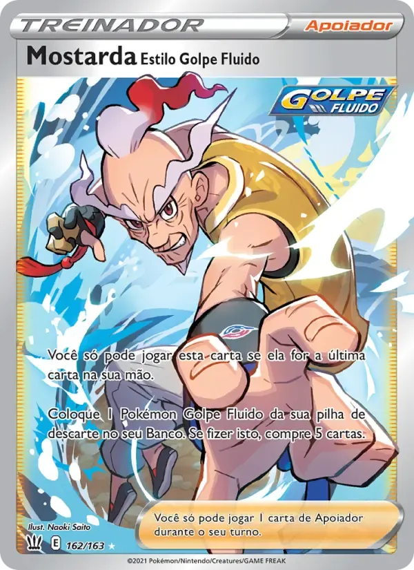 Mostarda Estilo Golpe Fluido — Estilos de Batalha 162 Portuguese Pokémon card