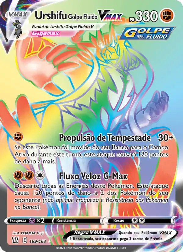 Urshifu Golpe Fluido VMAX — Estilos de Batalha 169 Portuguese Pokémon card