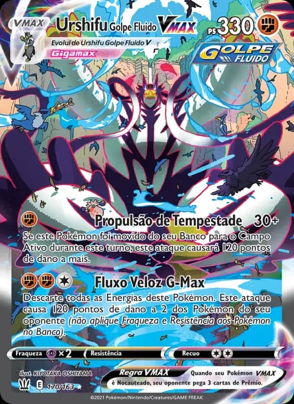 Urshifu Golpe Fluido VMAX — Estilos de Batalha 170 Portuguese Pokémon card