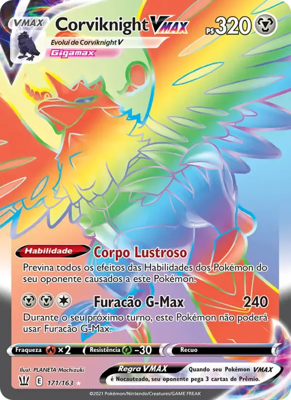 Corviknight VMAX — Estilos de Batalha 171 Portuguese Pokémon card
