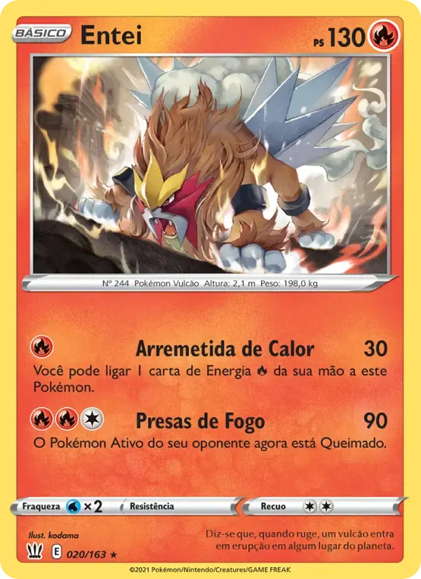 Entei — Estilos de Batalha 20 Portuguese Pokémon card