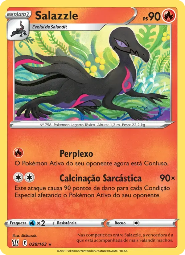 Salazzle — Estilos de Batalha 28 Portuguese Pokémon card