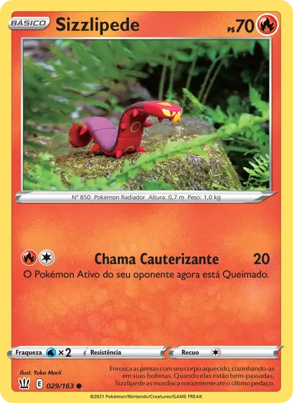 Sizzlipede — Estilos de Batalha 29 Portuguese Pokémon card