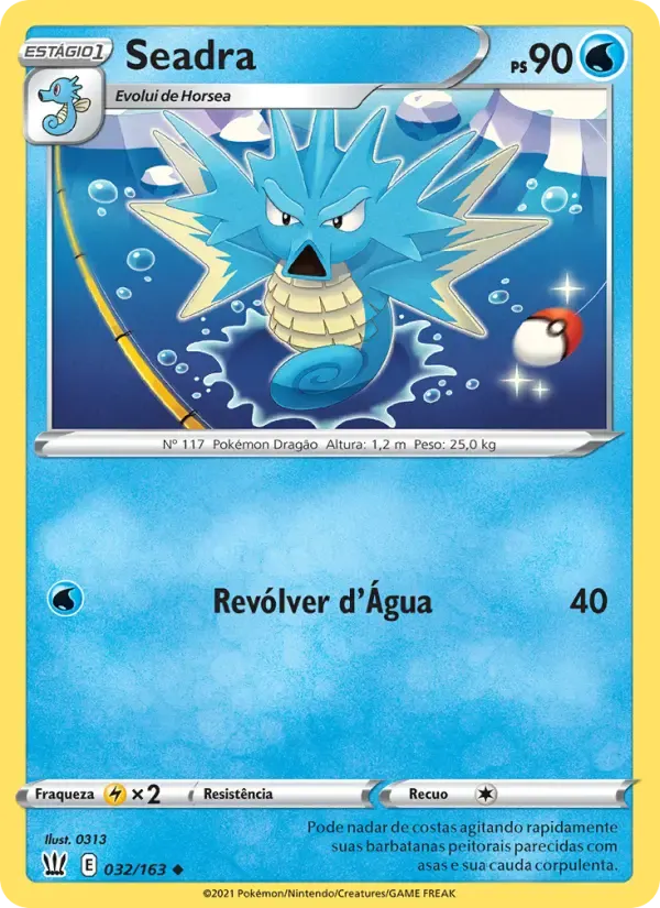 Seadra — Estilos de Batalha 32 Portuguese Pokémon card