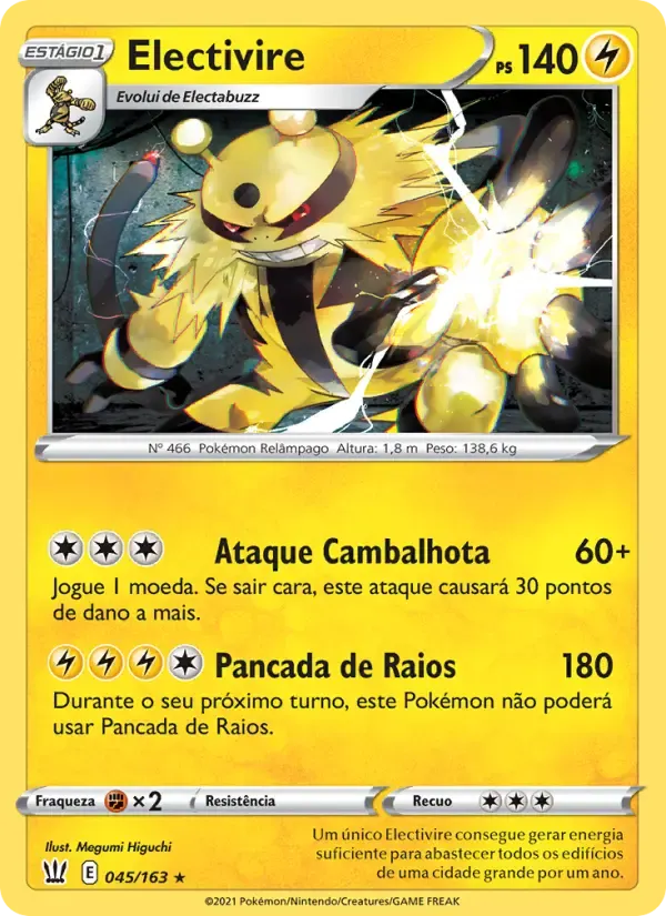 Electivire — Estilos de Batalha 45 Portuguese Pokémon card