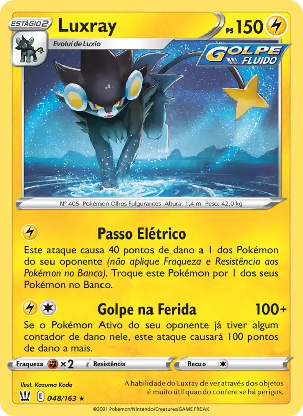 Luxray — Estilos de Batalha 48 Portuguese Pokémon card