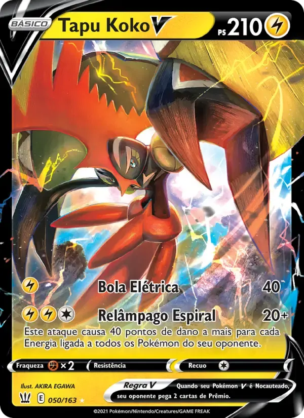 Tapu Koko V — Estilos de Batalha 50 Portuguese Pokémon card
