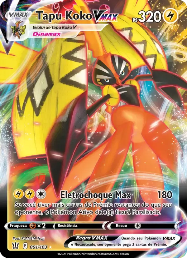Tapu Koko VMAX — Estilos de Batalha 51 Portuguese Pokémon card