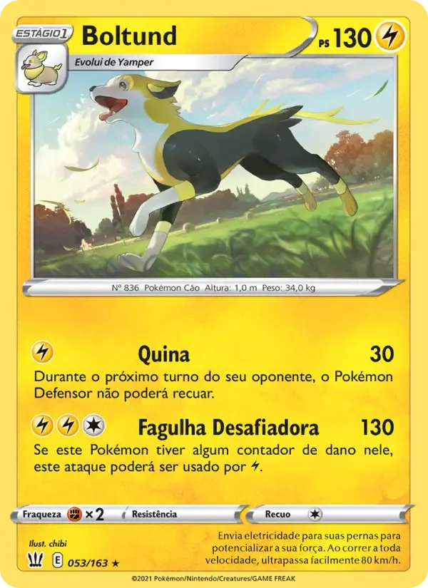Boltund — Estilos de Batalha 53 Portuguese Pokémon card