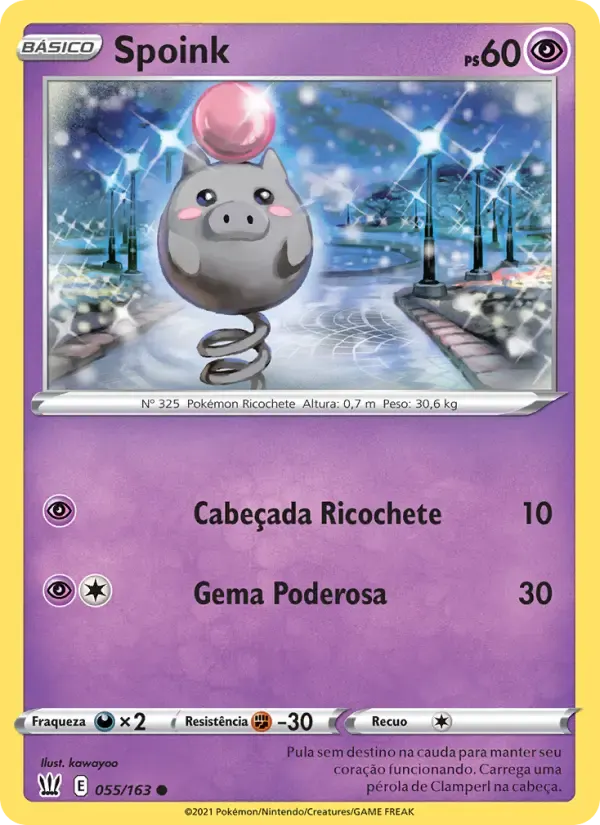 Spoink — Estilos de Batalha 55 Portuguese Pokémon card