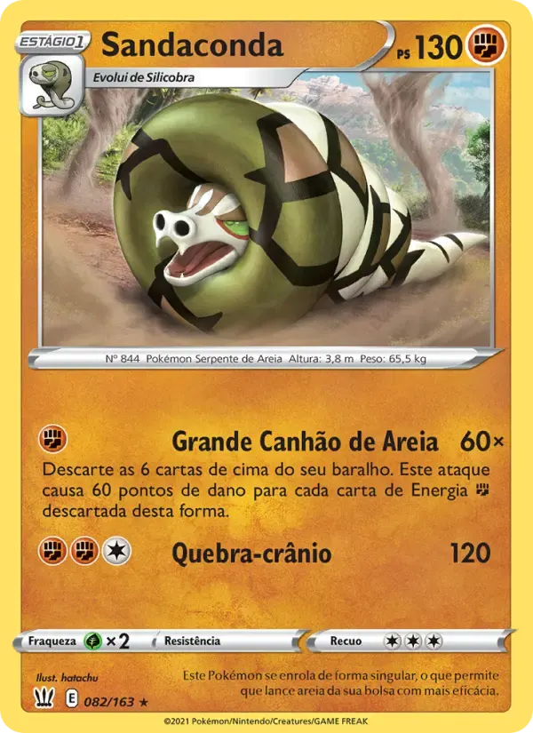 Sandaconda — Estilos de Batalha 82 Portuguese Pokémon card