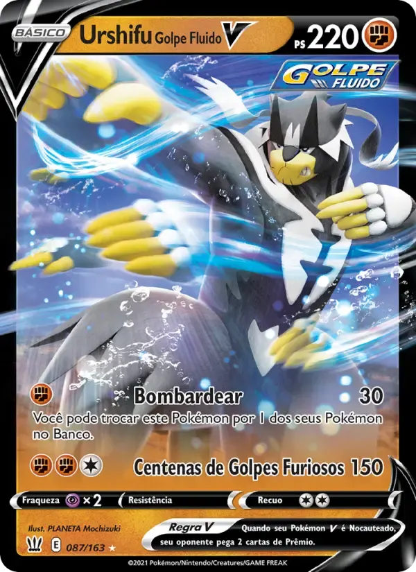 Urshifu Golpe Fluido V — Estilos de Batalha 87 Portuguese Pokémon card