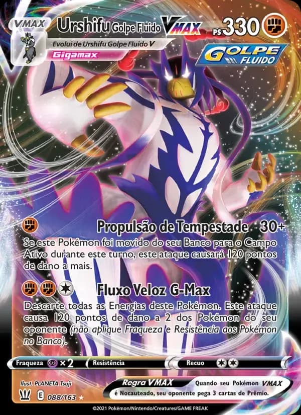 Urshifu Golpe Fluido VMAX — Estilos de Batalha 88 Portuguese Pokémon card