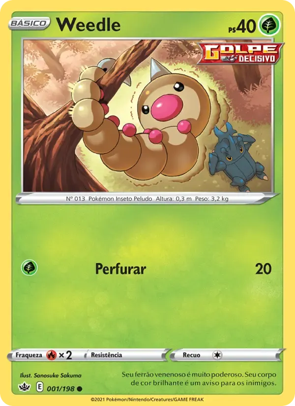 Weedle — Reinado Arrepiante 1 Portuguese Pokémon card