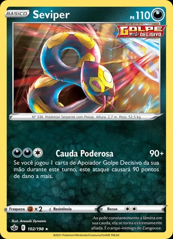 Seviper — Reinado Arrepiante 102 Portuguese Pokémon card