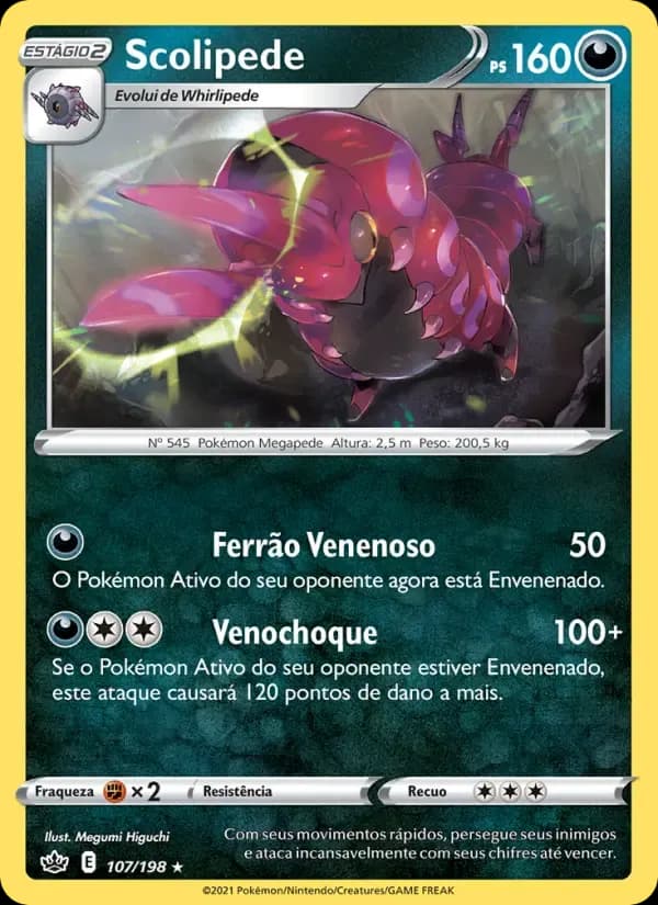 Scolipede — Reinado Arrepiante 107 Portuguese Pokémon card