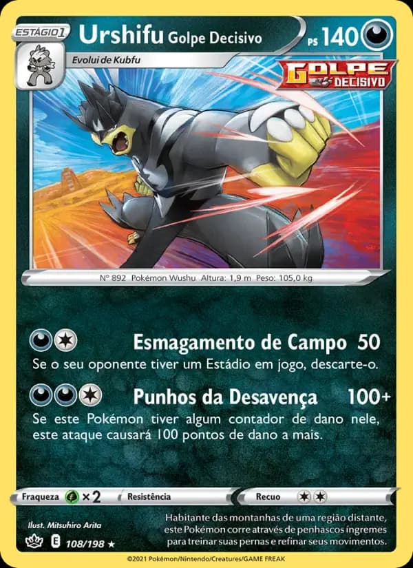 Urshifu Golpe Decisivo — Reinado Arrepiante 108 Portuguese Pokémon card