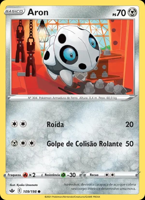 Aron — Reinado Arrepiante 109 Portuguese Pokémon card