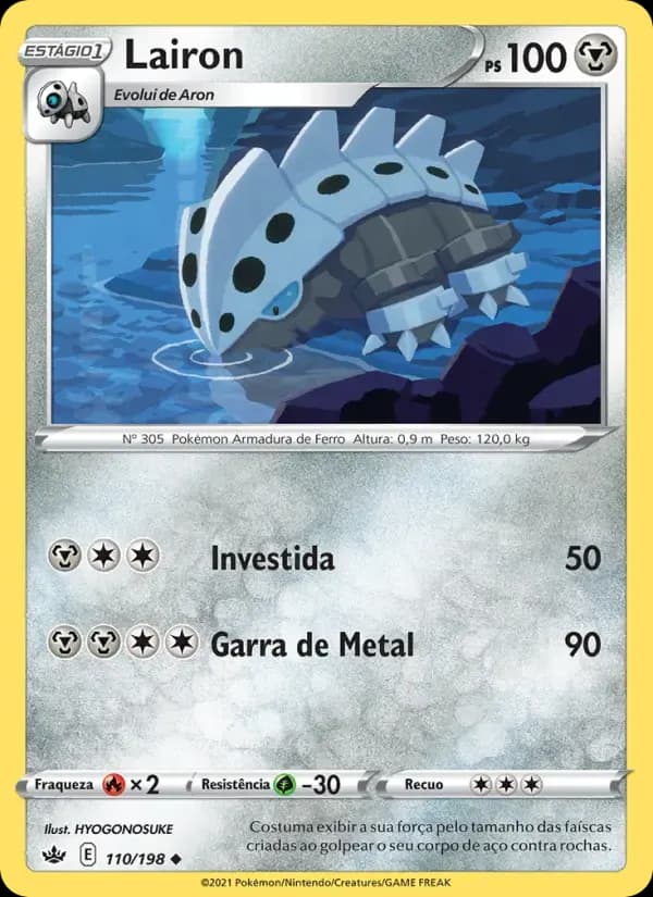 Lairon — Reinado Arrepiante 110 Portuguese Pokémon card