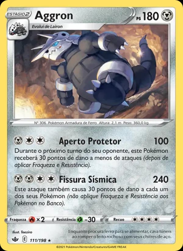 Aggron — Reinado Arrepiante 111 Portuguese Pokémon card