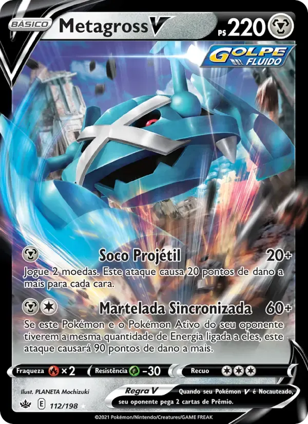 Metagross V — Reinado Arrepiante 112 Portuguese Pokémon card