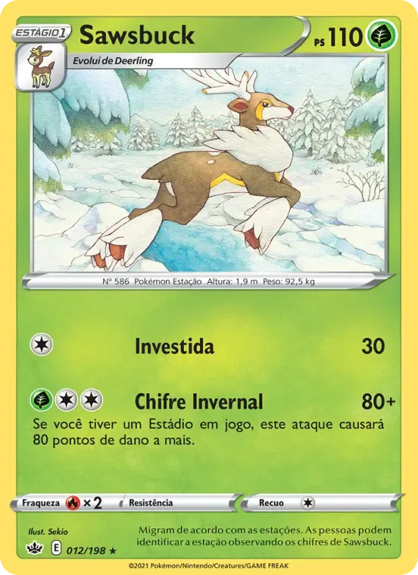 Sawsbuck — Reinado Arrepiante 12 Portuguese Pokémon card