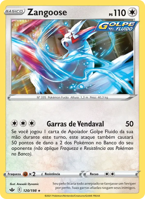Zangoose — Reinado Arrepiante 120 Portuguese Pokémon card
