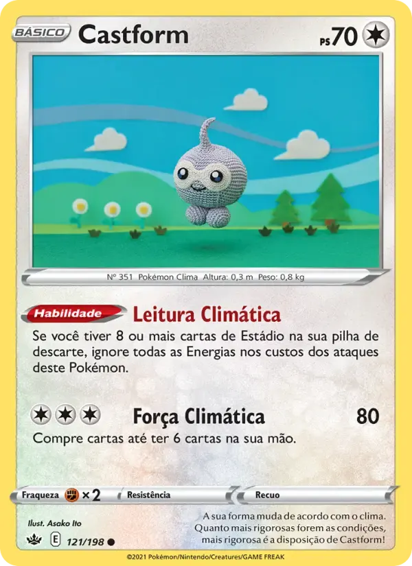 Castform — Reinado Arrepiante 121 Portuguese Pokémon card