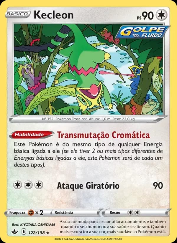 Kecleon — Reinado Arrepiante 122 Portuguese Pokémon card