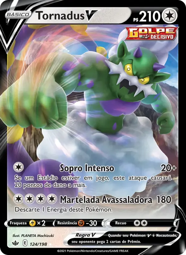 Tornadus V — Reinado Arrepiante 124 Portuguese Pokémon card