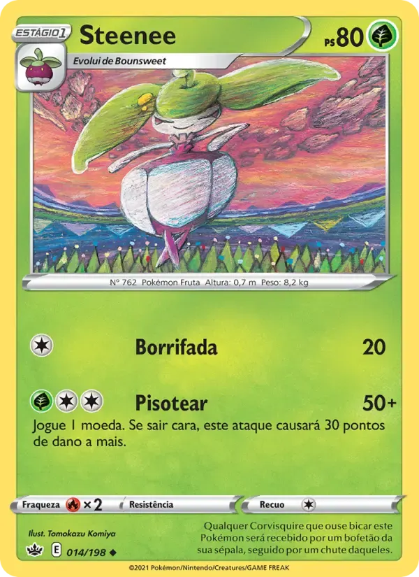 Steenee — Reinado Arrepiante 14 Portuguese Pokémon card
