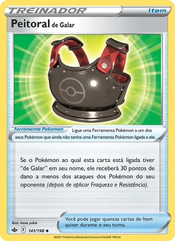 Peitoral de Galar — Reinado Arrepiante 141 Portuguese Pokémon card