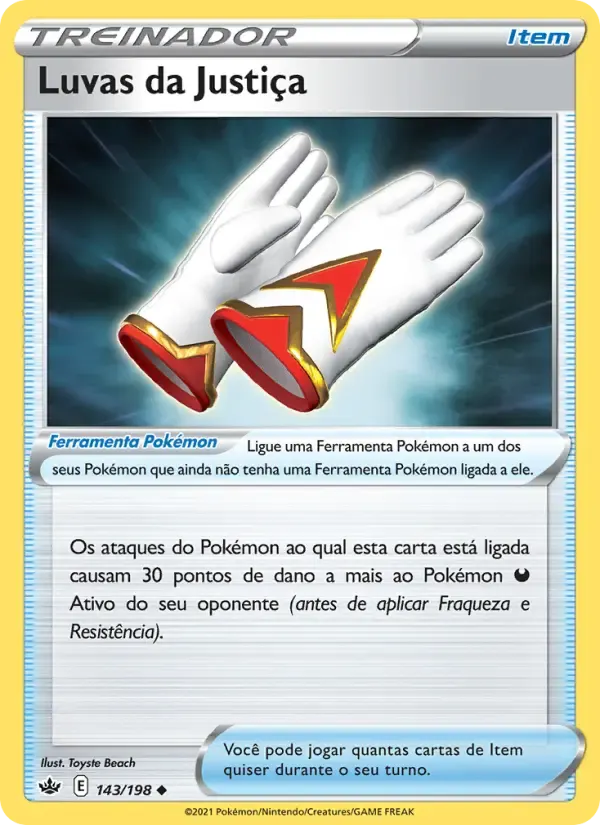Luvas da Justiça — Reinado Arrepiante 143 Portuguese Pokémon card