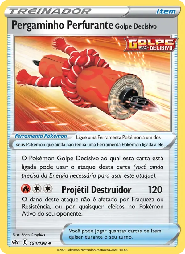 Pergaminho Perfurante Golpe Decisivo — Reinado Arrepiante 154 Portuguese Pokémon card