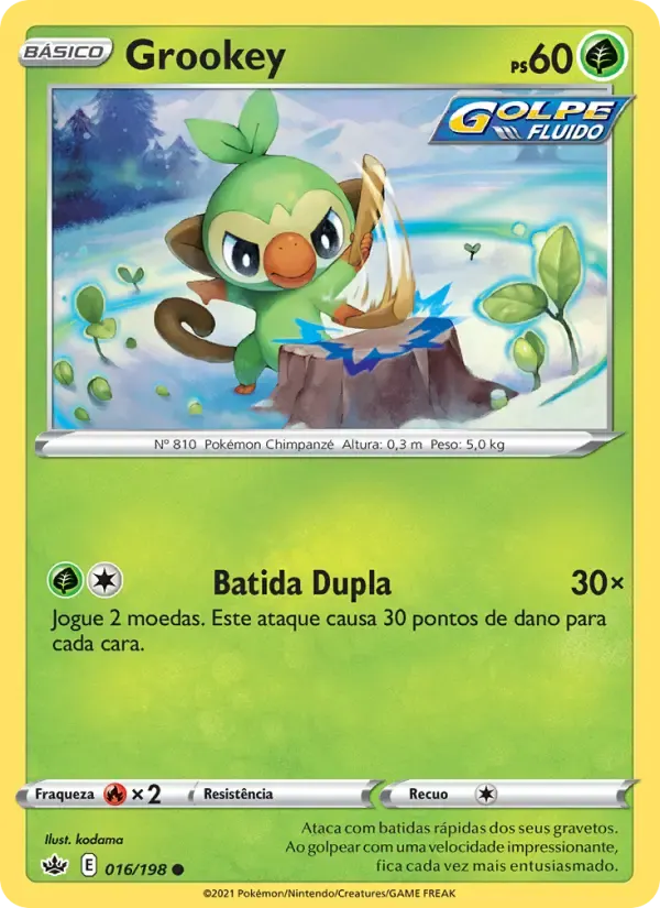 Grookey — Reinado Arrepiante 16 Portuguese Pokémon card