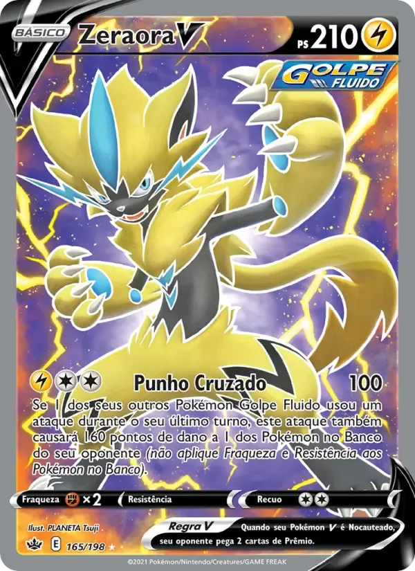 Zeraora V — Reinado Arrepiante 165 Portuguese Pokémon card