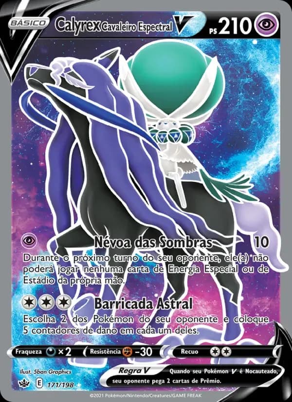 Calyrex Cavaleiro Espectral V — Reinado Arrepiante 171 Portuguese Pokémon card
