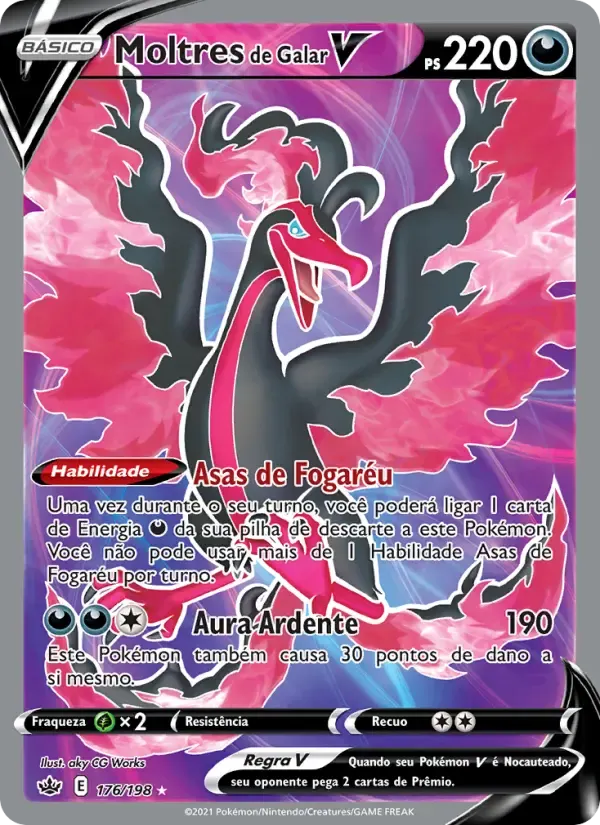 Moltres de Galar V — Reinado Arrepiante 176 Portuguese Pokémon card