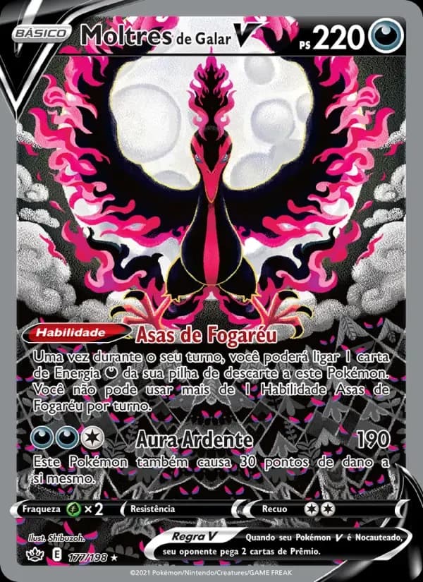 Moltres de Galar V — Reinado Arrepiante 177 Portuguese Pokémon card