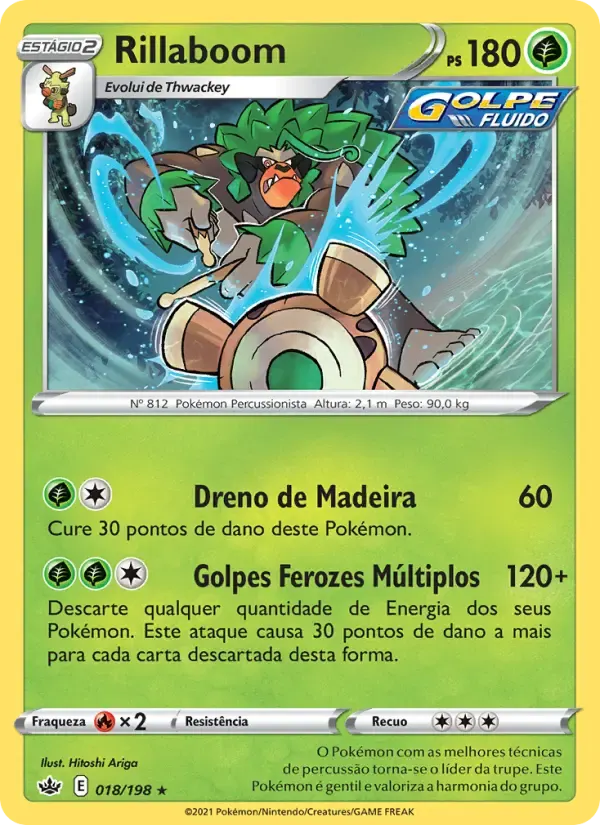 Rillaboom — Reinado Arrepiante 18 Portuguese Pokémon card