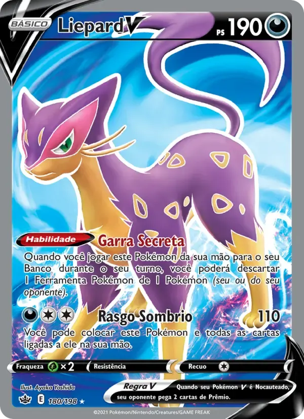 Liepard V — Reinado Arrepiante 180 Portuguese Pokémon card